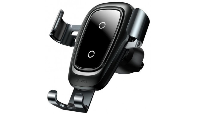 Baseus  Metal Gravity Wireless Charger Car Mount Phone Bracket Air Vent Holder Qi Charger  Black