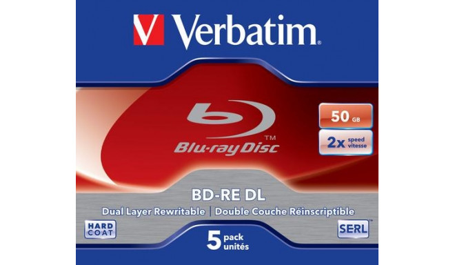 Verbatim BD-RE DL 50GB 2 x 5 Pack Jewel Case 5 pc(s)