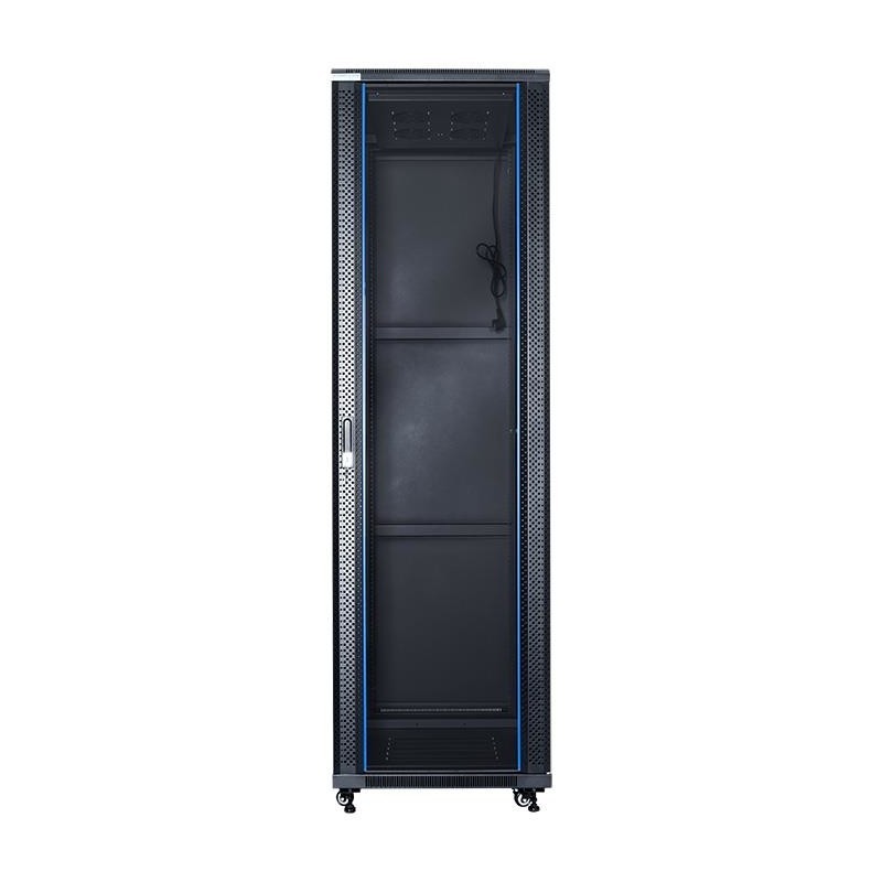 START.LAN 42U rack 19'' standing cabinet 600x1000mm black (perf.steel ...