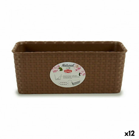 Istutuskast Stefanplast Pruun PVC 13 x 11 x 28,5 cm (12 Ühikut)