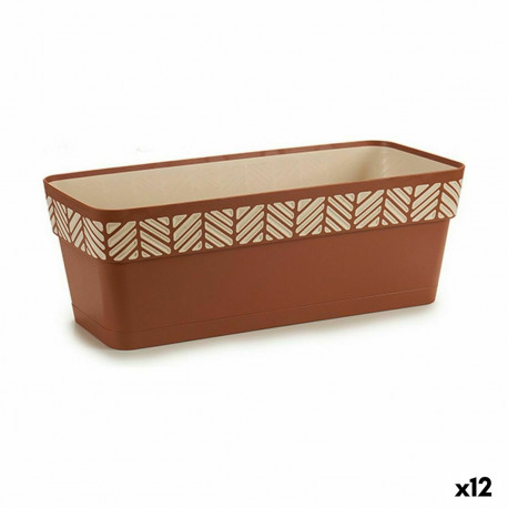 Istutuskast Stefanplast Orfeo Terrakota Plastmass 18 x 17 x 49 cm (12 Ühikut)