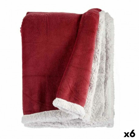 Blanket Gift Decor 01-2 01-2 White Dark pink 130 x 1 x 170 cm (6 Units)