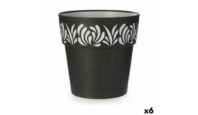 Self-watering flowerpot Stefanplast Gaia Anthracite Plastic 29 x 29 x 29 cm (6 Units)