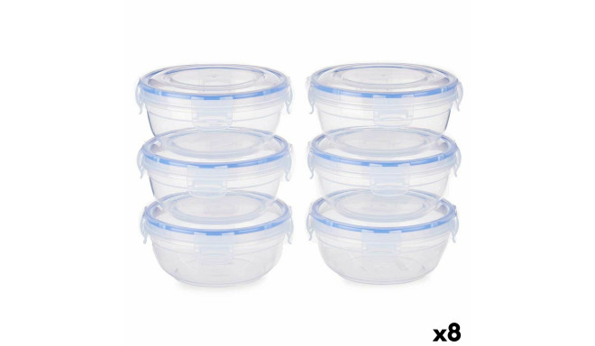 Set of lunch boxes Leknes 30502 30502 Blue Transparent polypropylene Plastic 800 ml Hermetic (8 Unit