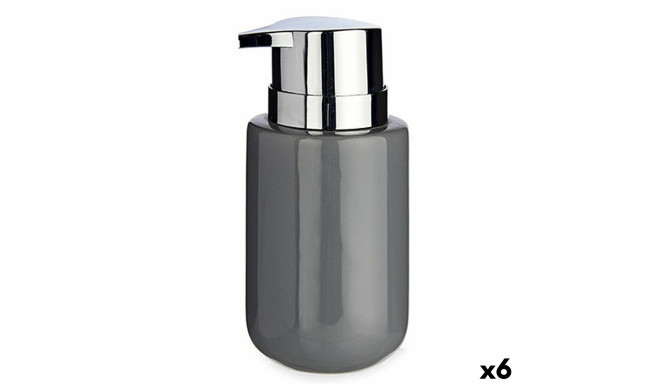 Soap Dispenser Grey Silver Metal Ceramic 350 ml (6 Units)