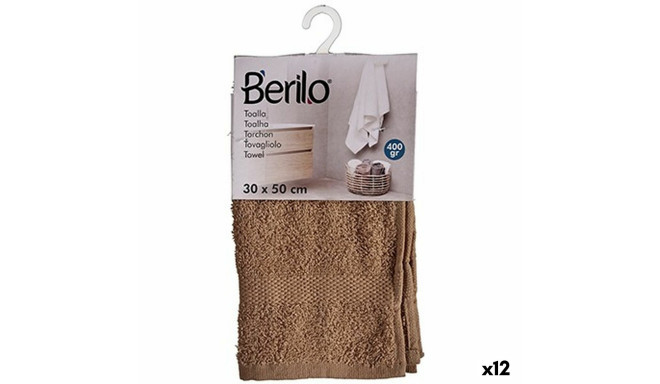 Bath towel Berilo 89660 89660 Camel 80 % cotton 20 % Polyester 30 x 50 cm 25 x 1,5 x 15 cm (12 Units