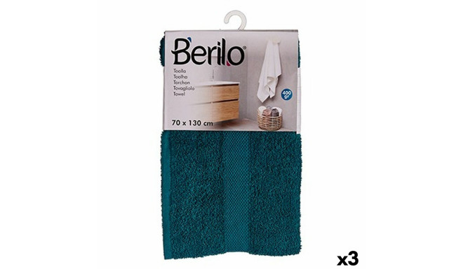 Bath towel Berilo 89674 89674 Blue 80 % cotton 20 % Polyester 70 x 130 cm 35 x 4 x 20 cm (3 Units)