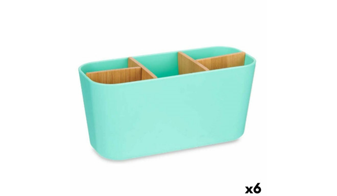 Toothbrush Holder Green Bamboo polypropylene 21 x 10 x 9 cm (6 Units)