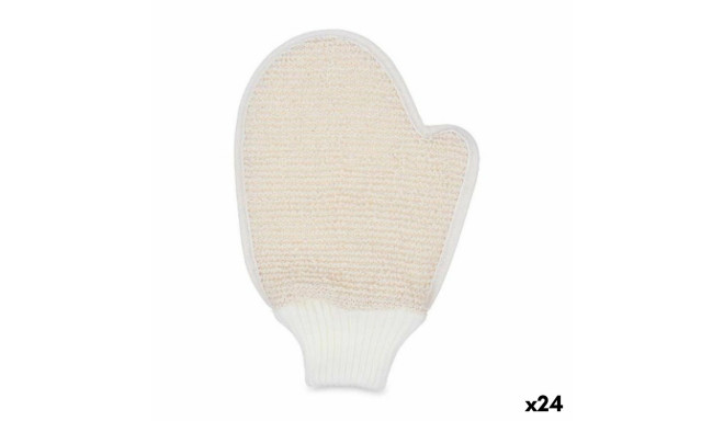 Bath Mitten Adjustable White Beige (24 Units)