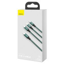 Baseus Rapid 3in1 USB Typ C - USB Typ C / Lightning / micro USB cable 20 W 1,5 m green (CAMLT-SC06)