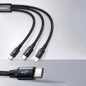 Baseus Rapid 3in1 USB Typ C - USB Typ C / Lightning / micro USB cable 20 W 1,5 m green (CAMLT-SC06)