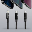 Baseus Rapid 3in1 USB Typ C - USB Typ C / Lightning / micro USB cable 20 W 1,5 m green (CAMLT-SC06)