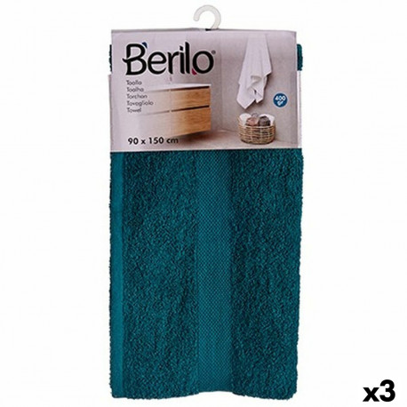 Bath towel Berilo 89675 89675 Blue 80 % cotton 20 % Polyester 90 x 150 cm 90 x 0,2 x 140 cm 45 x 5 x
