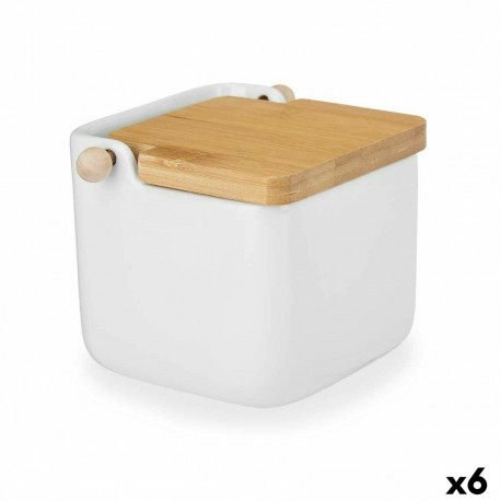 Soolatops Kaanega Kinvara B5001 Valge Pruun Keraamiline Bambus 800 ml 12 x 11 x 12 cm (6 Ühikut)