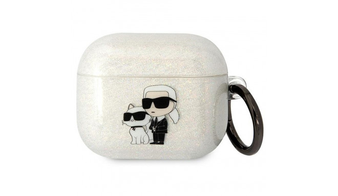 Karl Lagerfeld case for Airpods 3 KLA3HNKCTGT transparent Gliter Karl&Choupette