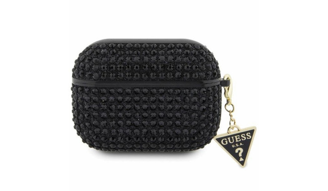 Guess case for AirPods Pro GUAPHDGTPK black Rhinestone Triangle Charm