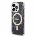 Guess set case + charger for iPhone 14 Pro Max 6,7" GUBPP14XHMEACSK black hard case Marble MagSafe