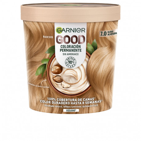 GARNIER GOOD coloración permanente sin amoniaco #7.0 rubio almendra 217 ml