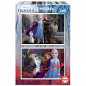 2 Pužļu Komplekts   Frozen Believe         100 Daudzums 40 x 28 cm  