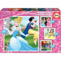 4 Pužļu Komplekts   Princesses Disney Magical         16 x 16 cm  