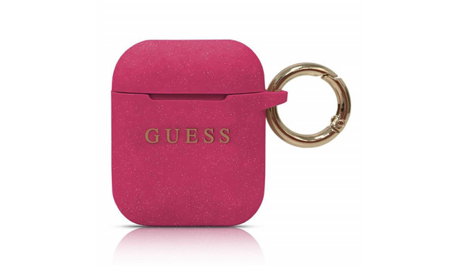 Guess GUACCSILGLFU Silicone Case For Apple Airpods 1 | 2 Pink