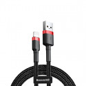 Baseus Cafule Cable Durable Nylon Braided Wire USB | Lightning QC3.0 1.5A 2M black-red (CALKLF-C19)