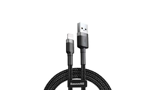 Baseus Cafule kaabel vastupidav nailonist punutud juhe USB | Lightning QC3.0 1.5A 2M must (CALKLF-CG