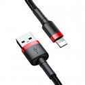 Baseus Cafule Cable Durable Nylon Braided Wire USB | Lightning QC3.0 1.5A 2M black-red (CALKLF-C19)