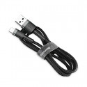 Baseus Cafule Cable Durable Nylon Braided Wire USB | Lightning QC3.0 1.5A 2M black (CALKLF-CG1)