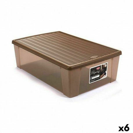 kaanega säilituskarp Stefanplast Elegance Beež Plastmass 38,5 x 17 x 59,5 cm (6 Ühikut)