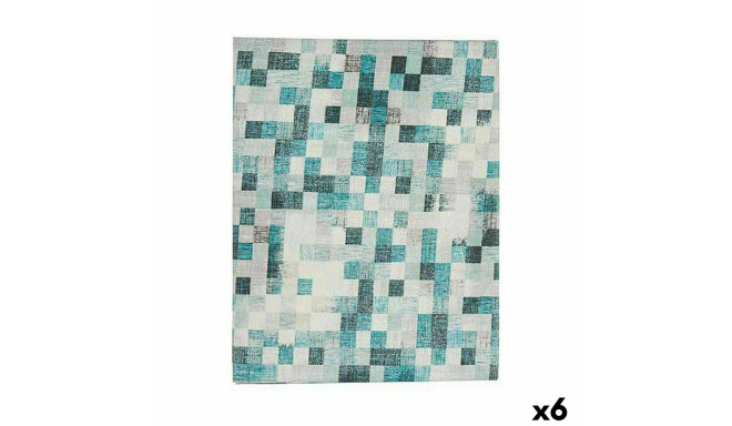 Скатерть Kinvara CUADROS-A бирюзовый парусина 140 x 180 cm Против пятен фотографии (6 штук)