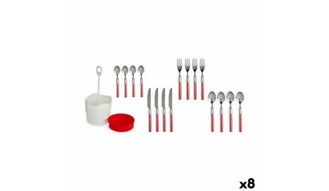 Cutlery Set Red Stainless steel (8 Units)