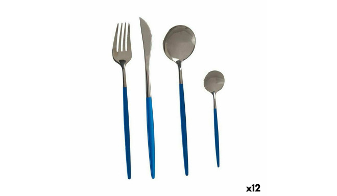 Galda Piederumu Komplekts Kinvara BST-CT022 Zils Sudrabains Nerūsējošais tērauds (12 gb.)