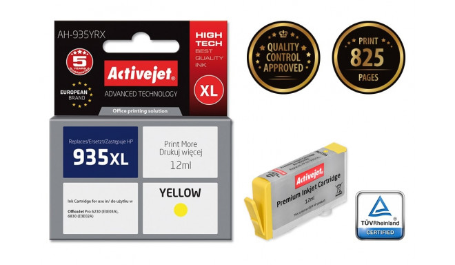 Activejet AH-935YRX ink (replacement for HP 935XL C2P26AE; Premium; 12 ml; yellow)