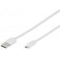 Vivanco kaabel USB - microUSB 1,0m, valge (katkine pakend)