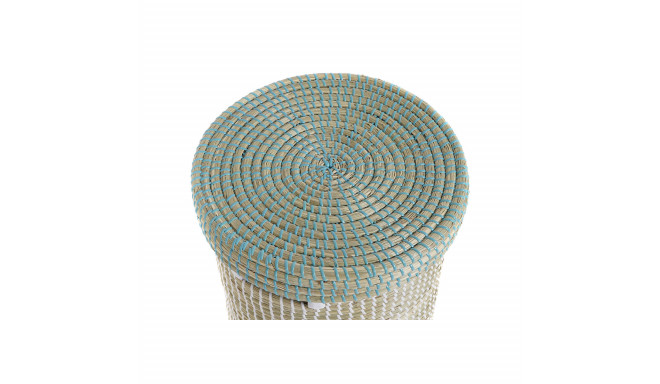 Basket set DKD Home Decor Blue White Natural Seagrass 44 x 44 x 51 cm