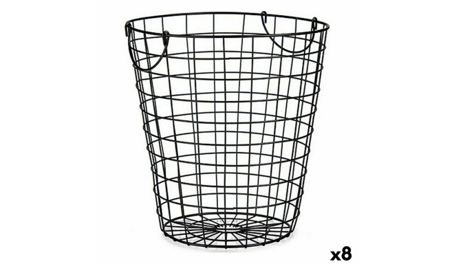 Basket Kinvara W5759-M W5759-M Black Metal Steel With handles (8 Units)