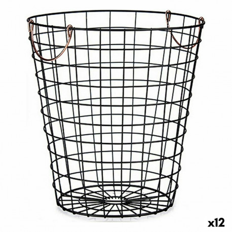 Корзина Kinvara W5759M-CH Чёрный Сталь 30 x 30 x 30 cm С ручками (12 штук)