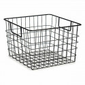 Basket With handles Black Steel 29 x 19,5 x 32 cm (8 Units)