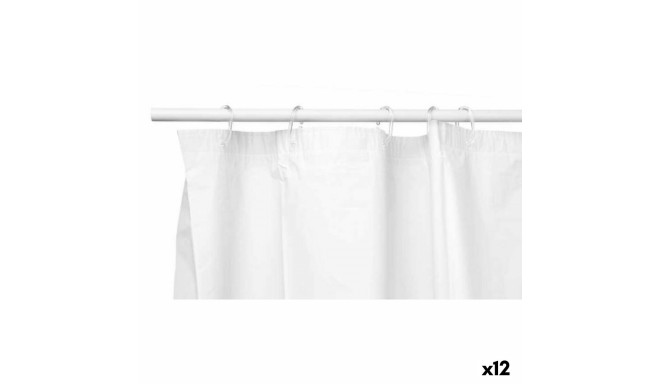 Shower Curtain White Polyethylene EVA 180 x 180 cm (12 Units)