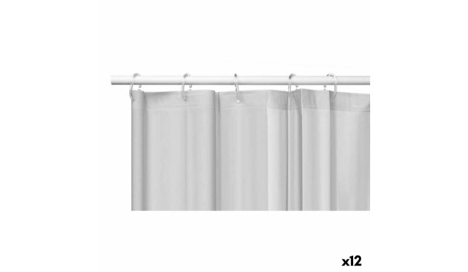 Shower Curtain Grey Polyethylene EVA 180 x 180 cm (12 Units)