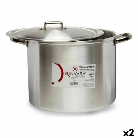 Casserole with Lid Kinvara 100039 100039 Silver Aluminium 44 x 30 x 35 cm (2 Units)