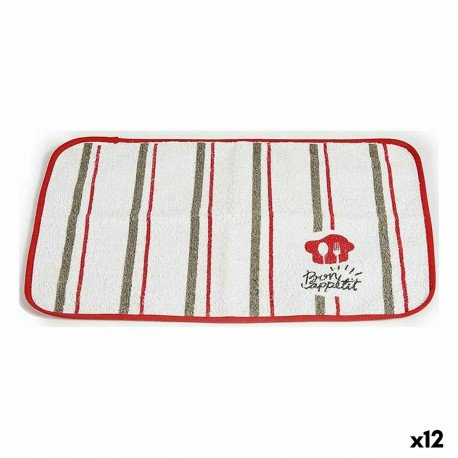 Table Mat Kinvara 9999 Bon Appetit White Red 33 x 0,3 x 48 cm (12 Units)