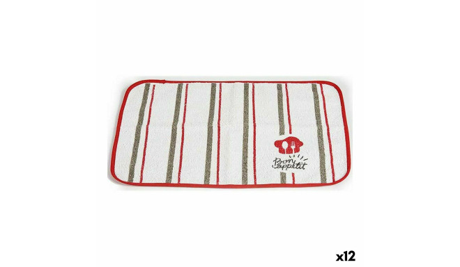 Table Mat Bon Appetit White Red 33 x 0,3 x 48 cm (12 Units)