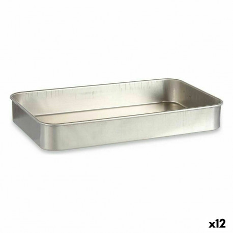 Kõrgete Äärtega Ahjupann Kinvara 100154 Hõbedane Alumiinium 28,5 x 6,5 x 46 cm (12 Ühikut)