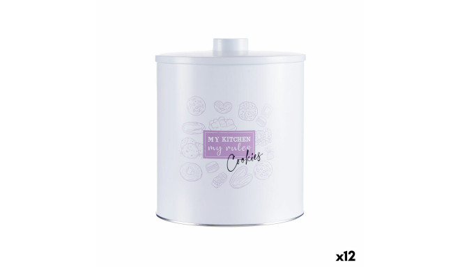 Biscuit and cake box Kinvara 570/155002 My kitchen My Rules White Tin 17 x 20 x 17 cm (12 Units)
