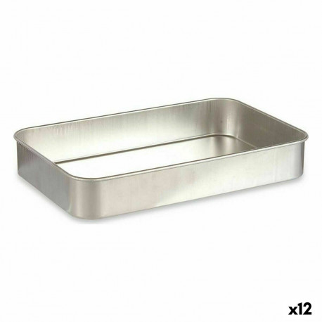 Kõrgete Äärtega Ahjupann Kinvara 100153 Hõbedane Alumiinium 41 x 6,5 x 26 cm (12 Ühikut)