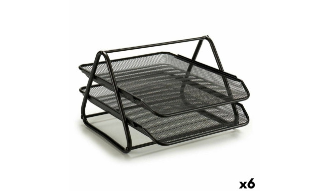 Classification tray Black Metal 6 Units 30 X 34,5 X 21 cm