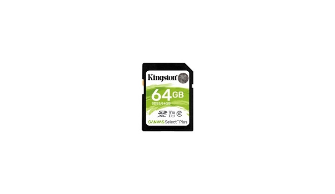 Kingston memory card SDXC 64GB Canvas Select Plus C10 UHS-I U1 V10
