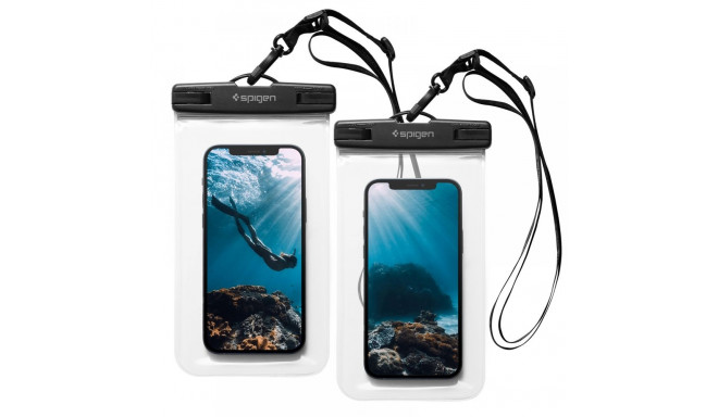 SPIGEN A601 UNIVERSAL WATERPROOF CASE 2-PACK CRYSTAL CLEAR